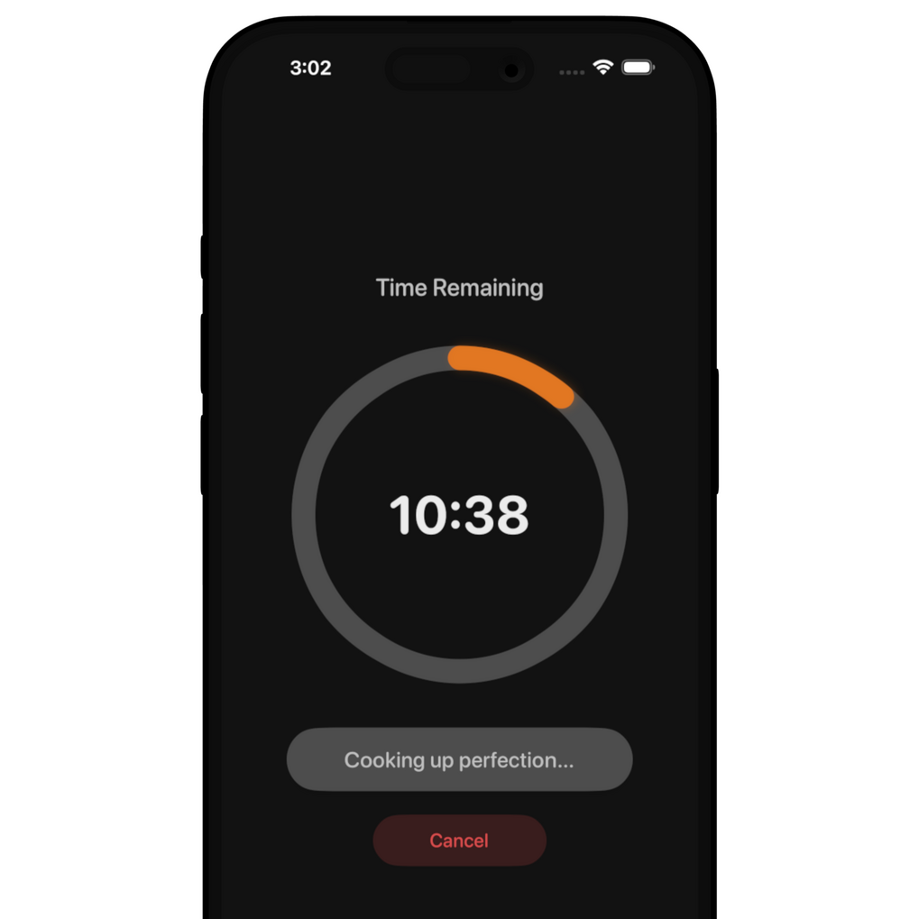 A clear, glowing countdown